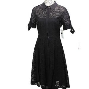 Brand New Teri Jon Black Lace Midi Dress